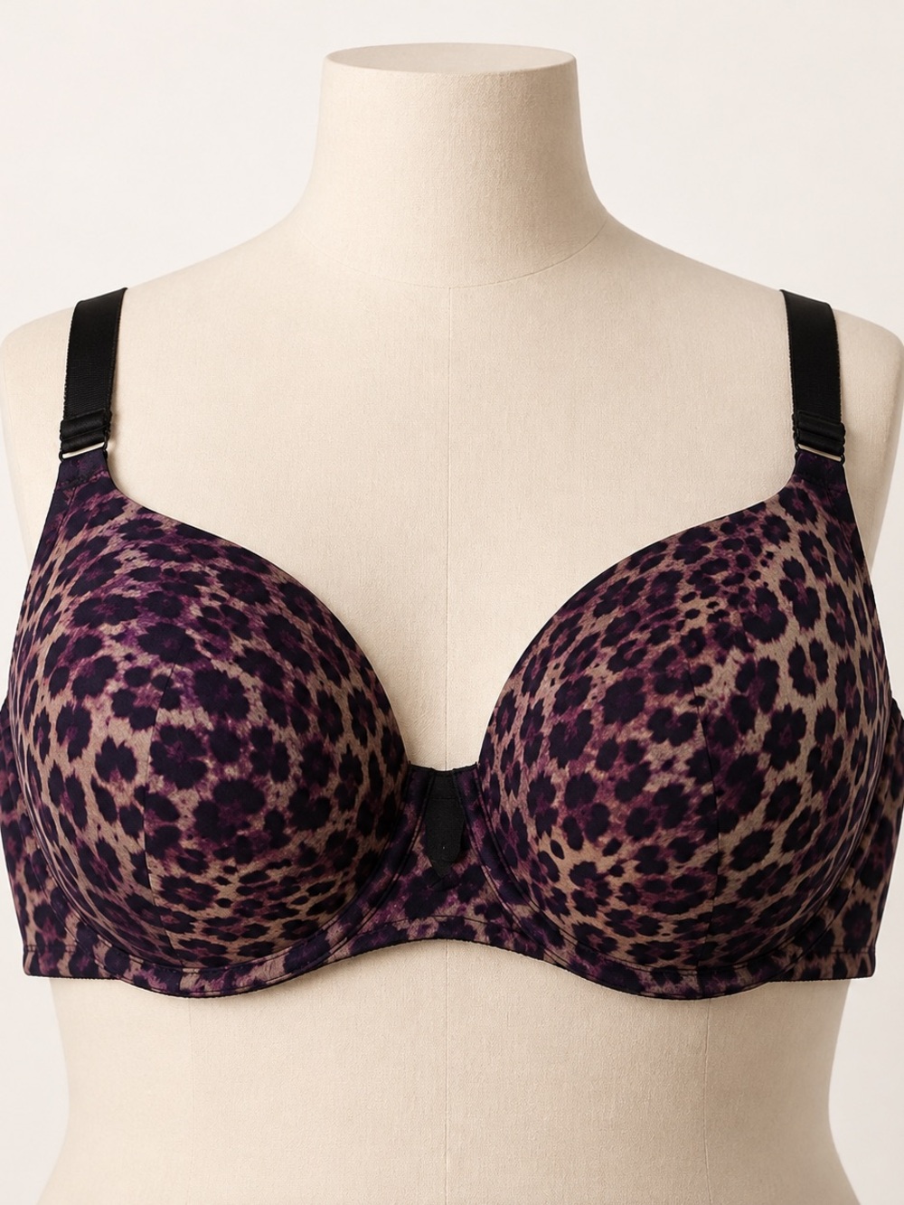 Torrid Curve Leopard Print Padded Underwire Bra Purple 42C